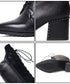 Embossed Lace-Up Tall Boots